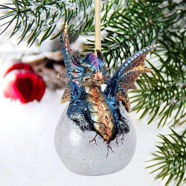 Design Toscano Diamond Dragon Holiday Ornament & Reviews | Wayfair